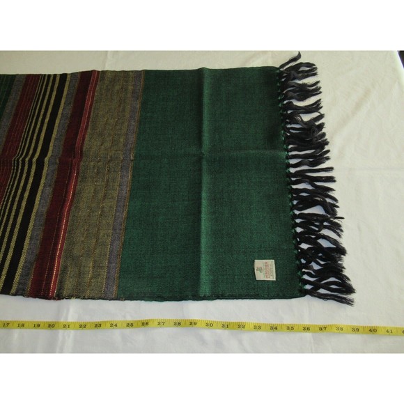 Vtg Hand Woven Scarf Mackay Homecraft Studio Montreal Canada Wool Fringe 50's? - Picture 12 of 12